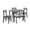 Monarch Specialties Dining Set, 5pcs Set, 40 in. Rectangular, Kitchen, Small, Black Metal, Grey Laminate, Grey Fabric I 1037 - alternate 1